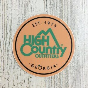 High Country Outfitters Atlanta GA Peach Outdoor Store Sticker NEW